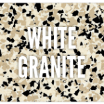 A picture of the words white granite on it.