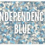 A blue and white background with the words " independence blue ".