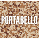 A brown and white camouflage pattern with the word " portabello ".