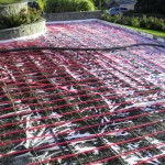 A photo of the floor heating system in action.