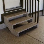 A set of stairs leading to the top floor.