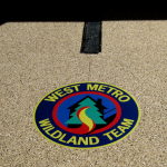 A close up of the west metro wildland team logo.