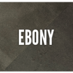 A black and white photo of the word ebony.