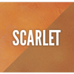 A picture of the word scarlet on top of an orange background.