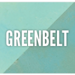 A picture of the word greenbelt on top of a blue background.