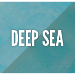 A blue and white picture with the words deep sea