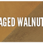 A picture of the words aged walnut on top of a brown background.