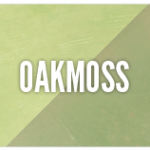 A green and white background with the word oakmoss