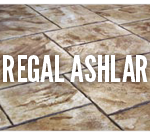 A close up of the floor with the words regal ashlar