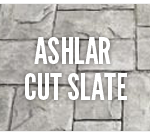 A close up of the words ashlar cut slate