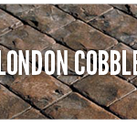 A brick road with the words london cobblestone written in white.