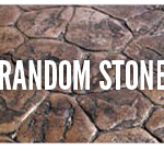 A close up of the words random stone