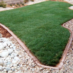 A lawn that has been laid in the ground.