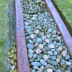 A garden with rocks and grass in the middle of it