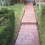 A walkway in the middle of a garden.