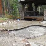 A patio area with a gazebo and a fire hydrant.