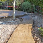 A walkway in the middle of a park.